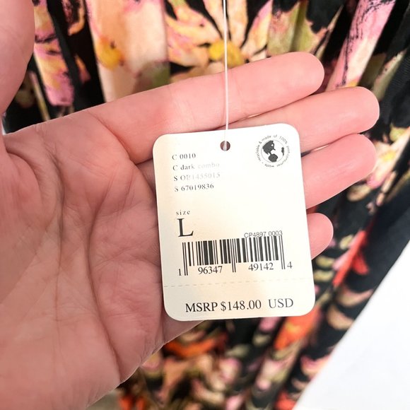 NWT Free People Wisteria Maxi Dress Foral Colorful Open Back Women Size Large - Picture 7 of 9